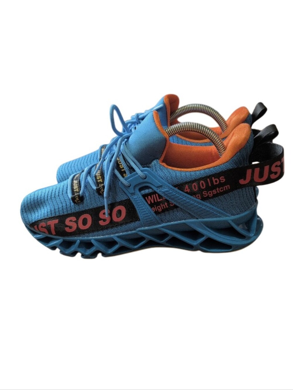 Blade Sole Running Shoes Men’s EU 40 Blue Orange Athletic Sneakers Lace Up Casua